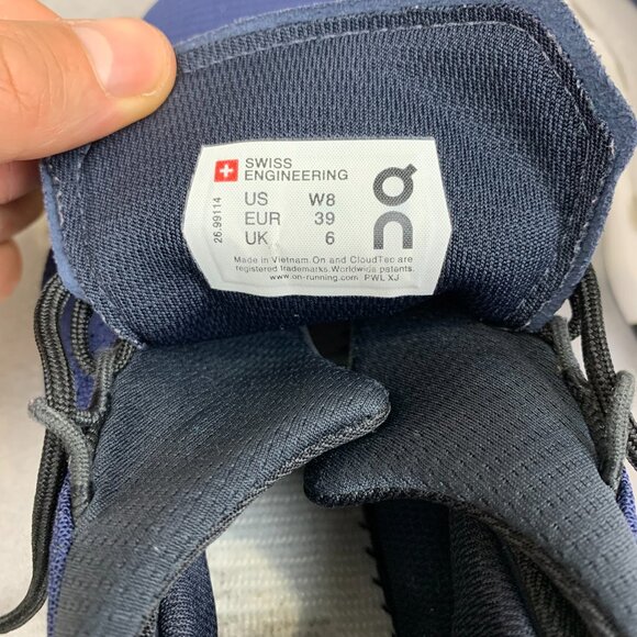 On Cloud Womens Running Shoes Size 8 Navy Blue White Cloudnova 2699114 Athletic - Picture 10 of 12